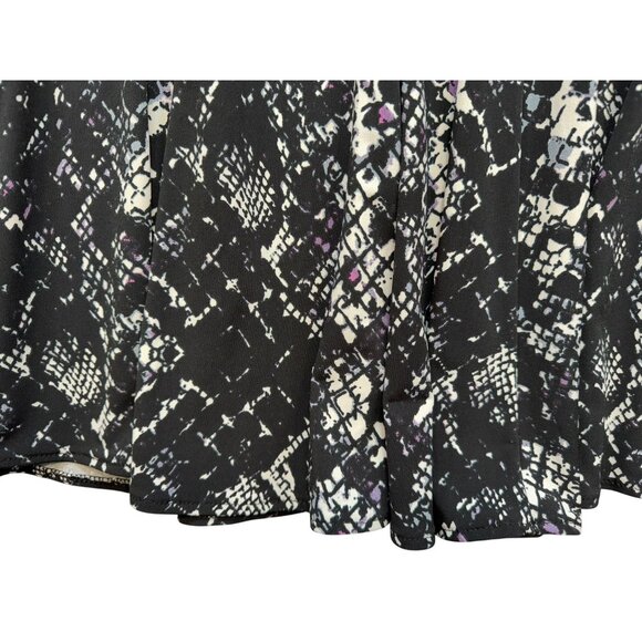 Chelsea & Theodore Abstract Flowy Print Skirt L Black & White - Picture 12 of 12